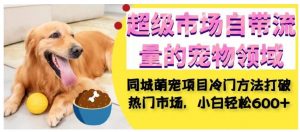 超级市场自带流量的宠物领域,同城萌宠项目冷门方法打破热门市场,小白轻松600+-52资源库