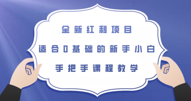 全新红利项目，适合0基础的新手小白，手把手课程教学【揭秘】-52资源库