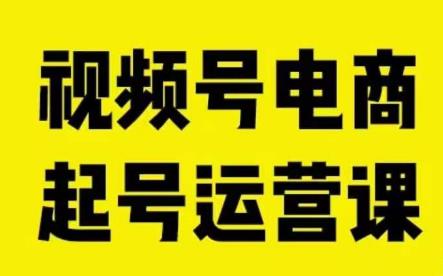 视频号电商起号运营课，教新人如何自然流起号，助力商家0-1突破-52资源库