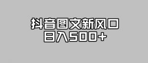 抖音图文最新风口,流量扶持非常高,日入500+【揭秘】-52资源库