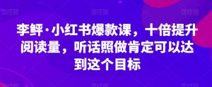 李鲆·小红书爆款课,十倍提升阅读量,听话照做肯定可以达到这个目标-52资源库