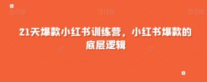 21天爆款小红书训练营,小红书爆款的底层逻辑-52资源库