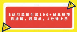 B站引流日引流100+创业粉项目拆解,超简单,2分钟上手【揭秘】-52资源库