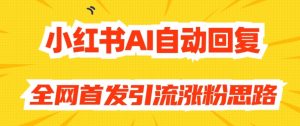 【原创开发】小红书AI自动回复,全网首发引流涨粉思路-52资源库