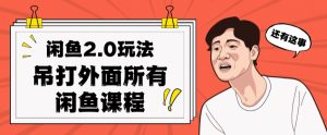 闲鱼2.0玩法单号每天日入2000,吊打市面所有课程-52资源库