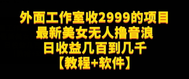 外面工作室收2999的项目最新美女无人撸音浪日收益几百到几千【教程+软件】（仅揭秘）-52资源库