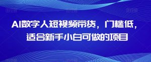 AI数字人短视频带货,门槛低,适合新手小白可做的项目-52资源库