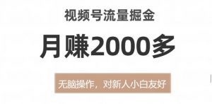视频号流量掘金,无脑操作,对新人小白友好,月赚2000多【揭秘】-52资源库