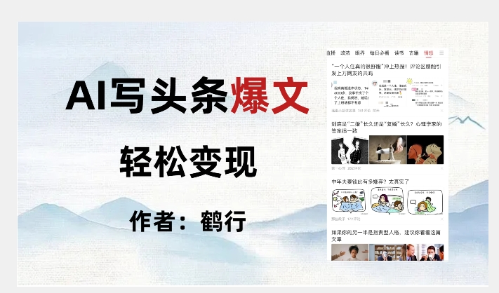 暴力拆解AI写头条爆文，轻松日入500+-52资源库
