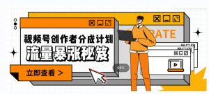 一条视频收益3000+,一条作品涨粉2000+,视频号流量爆炸·的秘籍-52资源库