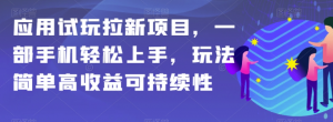 应用试玩拉新项目,一部手机轻松上手,玩法简单高收益可持续性【揭秘】-52资源库