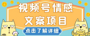 视频号情感文案项目,简单操作,新手小白轻松上手日入200+【揭秘】-52资源库