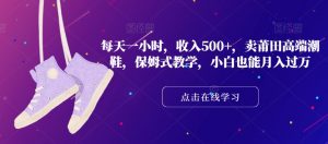 每天一小时,收入500+,卖莆田高端潮鞋,保姆式教学,小白也能月入过万【揭秘】-52资源库