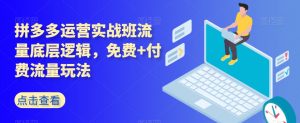 拼多多运营实战班流量底层逻辑,免费+付费流量玩法-52资源库