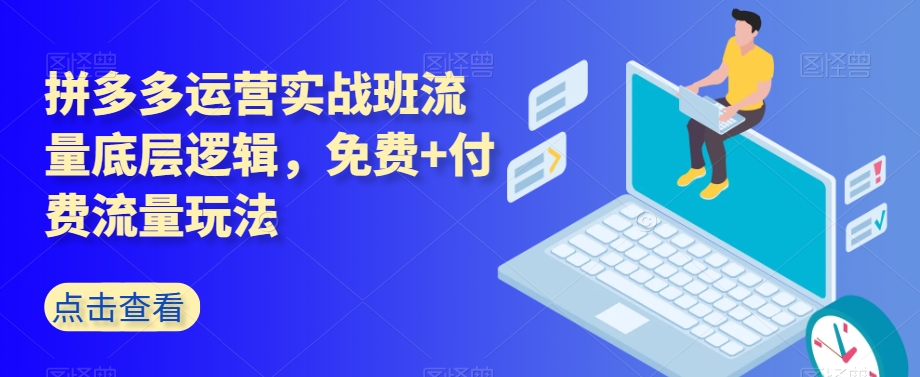 拼多多运营实战班流量底层逻辑，免费+付费流量玩法-52资源库