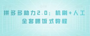 拼多多助力2.0:机刷+人工全套喂饭式教程【揭秘】-52资源库