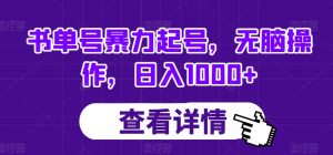 书单号暴力起号,无脑操作,日入1000+【揭秘】-52资源库