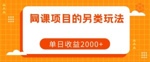 网课项目的另类玩法,单日收益2000+【揭秘】-52资源库