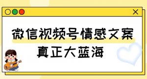 视频号情感文案,真正大蓝海,简单操作,新手小白轻松上手(教程+素材)【揭秘】-52资源库