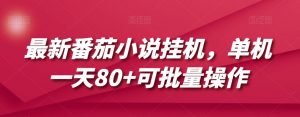 最新番茄小说挂机,单机一天80+可批量操作【揭秘】-52资源库