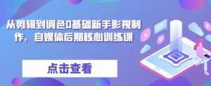 从剪辑到调色0基础新手影视制作,自媒体后期核心训练课-52资源库