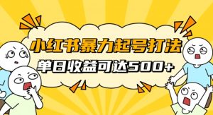 小红书暴力起号秘籍,11月最新玩法,单天变现500+,素人冷启动自媒体创业【揭秘】-52资源库