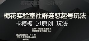 梅花实验室社群连怼起号玩法,卡模板过原创玩法【揭秘】-52资源库
