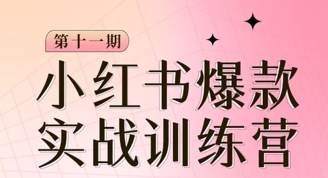 小红书博主爆款训练营第11期，手把手教你从0-1做小红书，从定位到起号到变现-52资源库