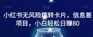 小红书无风险跳转卡片,信息差项目,小白轻松日赚800【揭秘】-52资源库