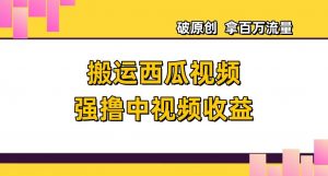 搬运西瓜视频强撸中视频收益,日赚600+破原创,拿百万流量【揭秘】-52资源库