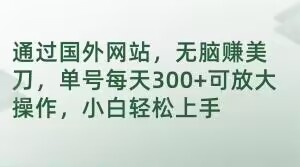 通过国外网站，无脑赚美刀，单号每天300+可放大操作，小白轻松上手【揭秘】-52资源库