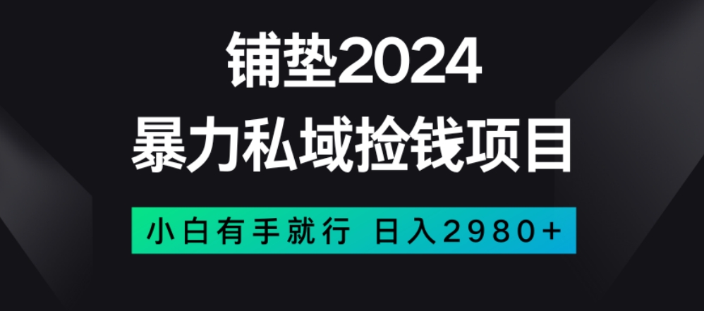 暴力私域捡钱项目，小白无脑操作，日入2980【揭秘】-52资源库