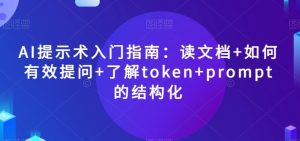 AI提示术入门指南:读文档+如何有效提问+了解token+prompt的结构化【揭秘】-52资源库