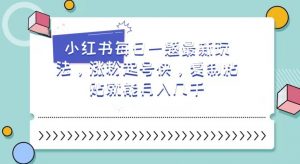 小红书每日一题最新玩法,涨粉起号快,复制粘贴就能月入几千【揭秘】-52资源库