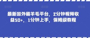 最新国外薅羊毛平台,2分钟视频收益50+,1分钟上手,保姆级教程【揭秘】-52资源库