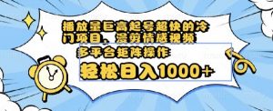 播放量巨高起号超快的冷门项目,漫剪情感视频,可多平台矩阵操作,轻松日入1000+【揭秘】-52资源库