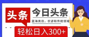 AI头条传统和农谚领域,蓝海类目,搬运+AI优化,轻松日入300+【揭秘】-52资源库