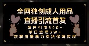 全网独创真人主播+无人直播单日引流500+,橙人用品暴力卖货单日变现3W+保姆似教学2.0【揭秘】-52资源库