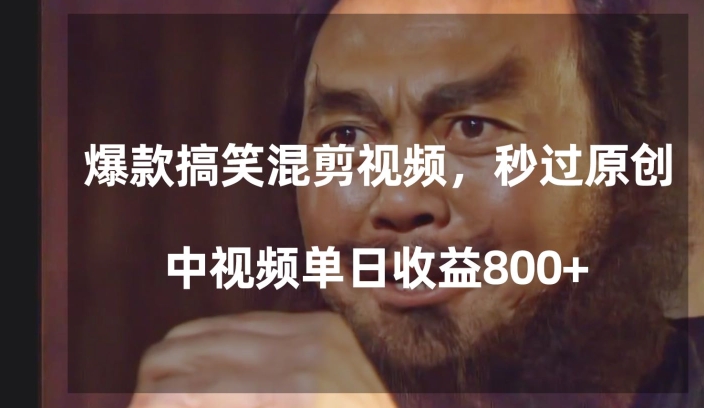 爆款搞笑混剪视频，百分百过原创，单日中视频播放收益800+【揭秘】-52资源库