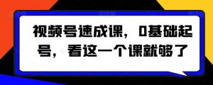 视频号速成课,0基础起号,看这一个课就够了-52资源库