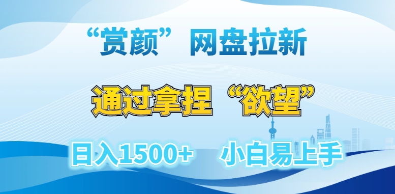 “赏颜”网盘拉新赛道，通过拿捏“欲望”日入1500+，小白易上手【揭秘】-52资源库