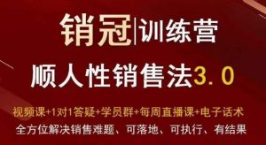爆款!销冠训练营3.0之顺人性销售法,全方位解决销售难题、可落地、可执行、有结果-52资源库