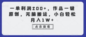 一单利润200+,作品一键原创,无脑搬运,小白轻松月入1W+【揭秘】-52资源库
