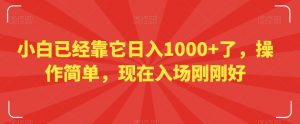 小白已经靠它日入1000+了,操作简单,现在入场刚刚好【揭秘】-52资源库