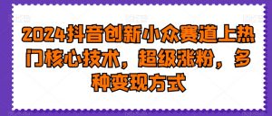 2024抖音创新小众赛道上热门核心技术,超级涨粉,多种变现方式【揭秘】-52资源库