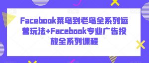 Facebook菜鸟到老鸟全系列运营玩法+Facebook专业广告投放全系列课程-52资源库