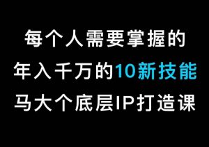 马大个的IP底层逻辑课,每个人需要掌握的年入千万的10新技能,约会底层IP打造方法!-52资源库