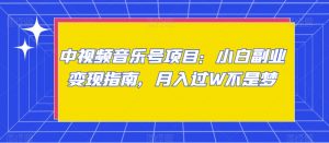 中视频音乐号项目:小白副业变现指南,月入过W不是梦【揭秘】-52资源库
