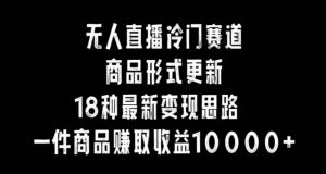 无人直播冷门赛道,商品形式更新,18种变现思路,一件商品赚取收益10000+【揭秘】-52资源库