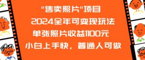 2024全年可变现玩法”售卖照片”单张照片收益1100元小白上手快,普通人可做【揭秘】-52资源库